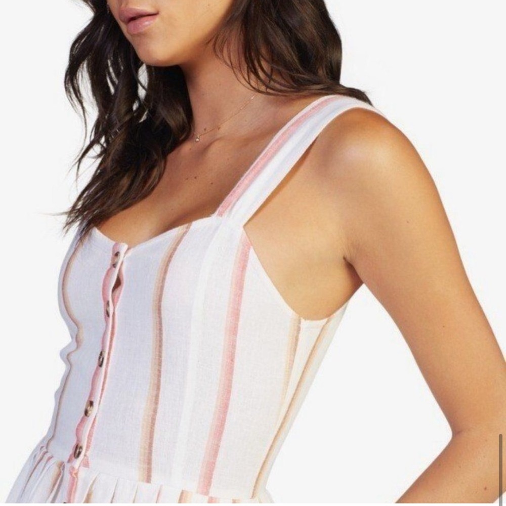 NWT Roxy striped linen fit and flare dress Size L - Picture 5 of 13